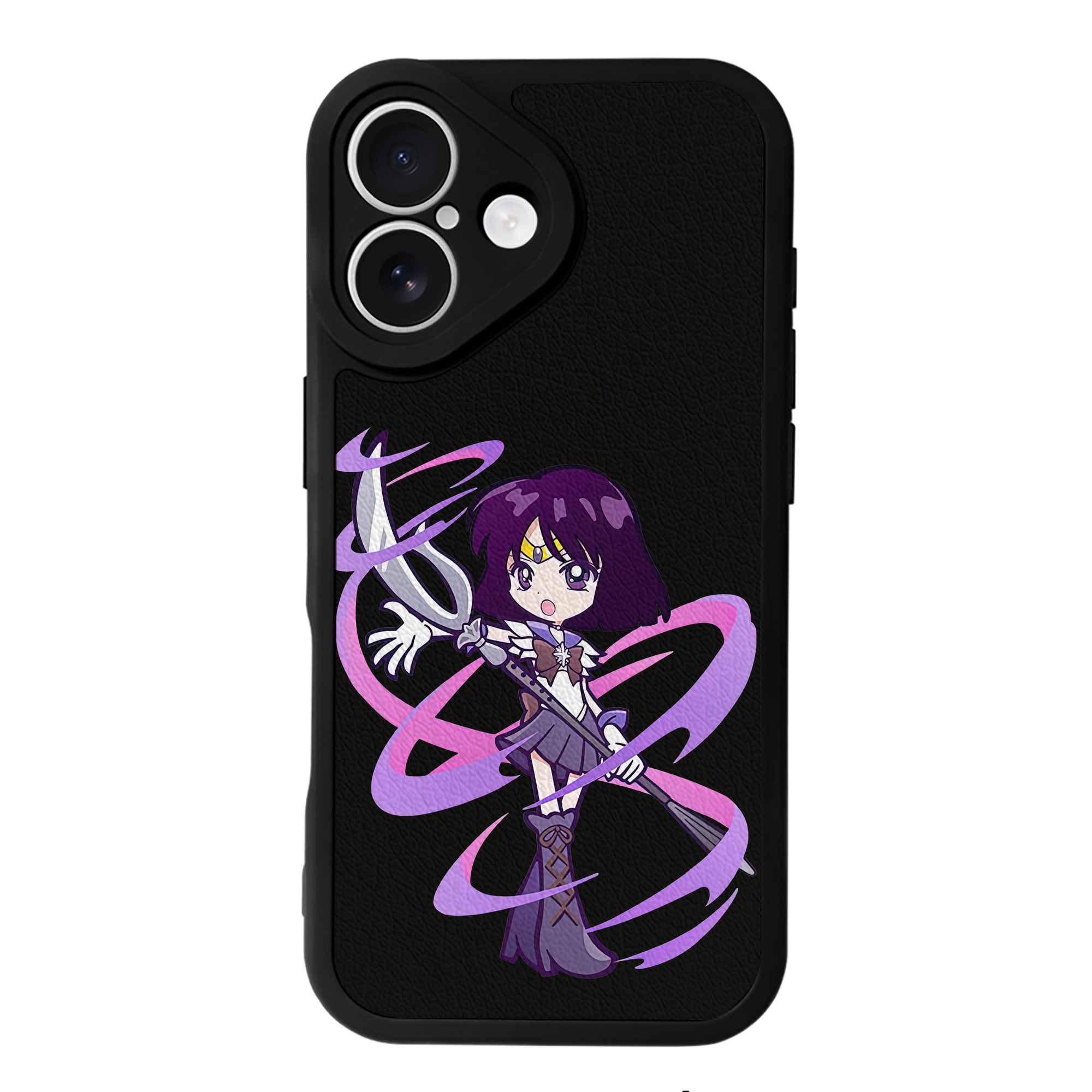 （画像用） 美少女戦士セーラームーン 土萠ほたる Sailor Moon Tomoe Hotaru （セーラーサターン；Sailor Saturn） 【iPhone 16シリーズ対応】シリコンスマホケース（レザー調） 材質：シリコン